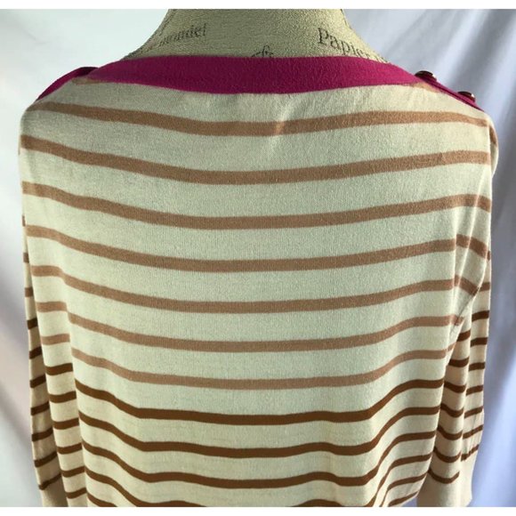 Anthropologie Yellow Bird Knit Striped Sweater Size M - Picture 9 of 11